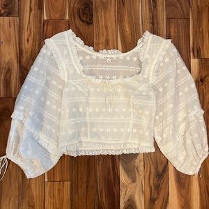 For love and lemons white cropped top